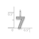 14k White Gold Diamond Number 7 Pendant - Image 3