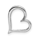 14k White Gold Diamond Heart Chain Slide - Image 4