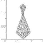 14k White Gold Polished 3/4 carat Diamond Fancy Dangle Chain Slide - Image 2