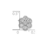 14k White Gold 1/2 carat Lab Grown Diamond VS/SI+ G+ Complete Floral Chain Slide Pendant - Image 3