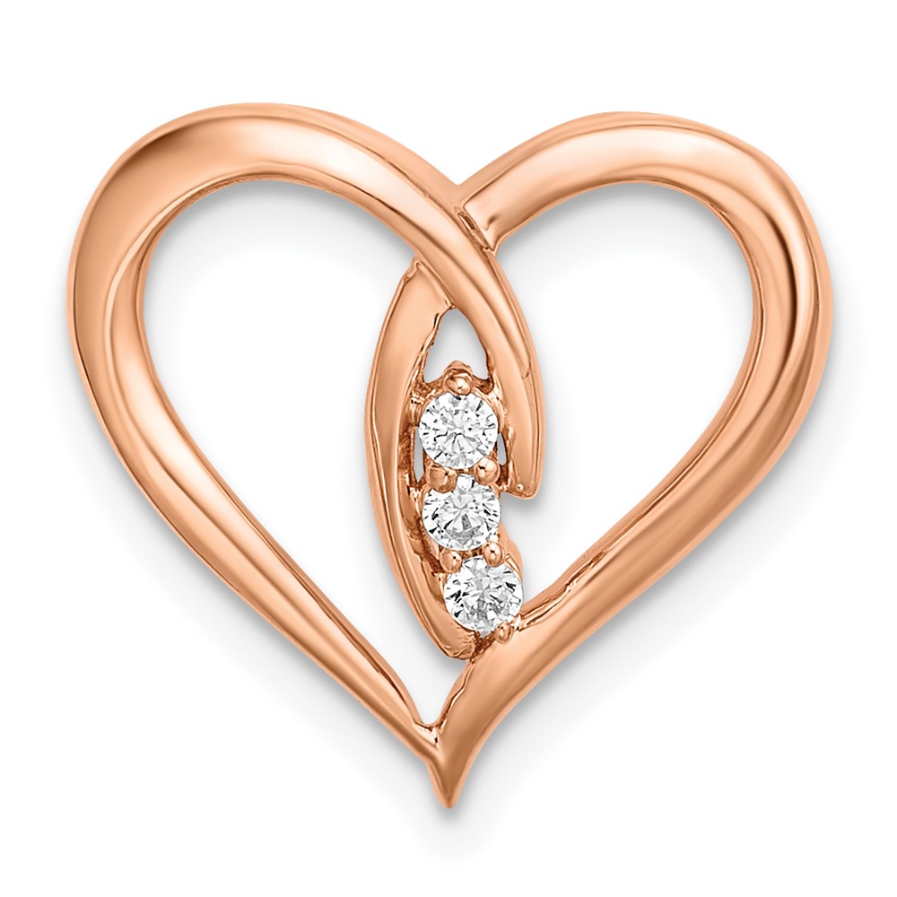 PM8479-006-RA.jpg 14k Rose Gold Diamond Polished 3-Stone Heart Chain Slide - Image 1