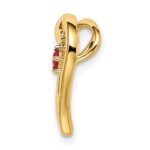 14k Polished Ruby Heart Chain Slide - Image 2