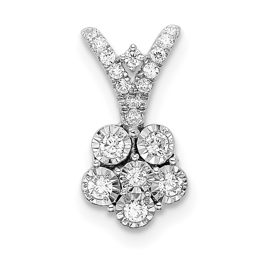 PM8495-018-WA.jpg 14k White Gold Polished 1/4 carat Diamond Flower Pendant - Image 1