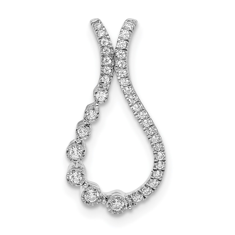 PM8502-015-WA.jpg 14k White Gold 1/6 carat Diamond Teardrop Chain Slide - Image 1