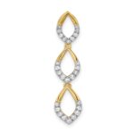 14k Polished 1/4 carat Diamond Triple Oval Chain Slide