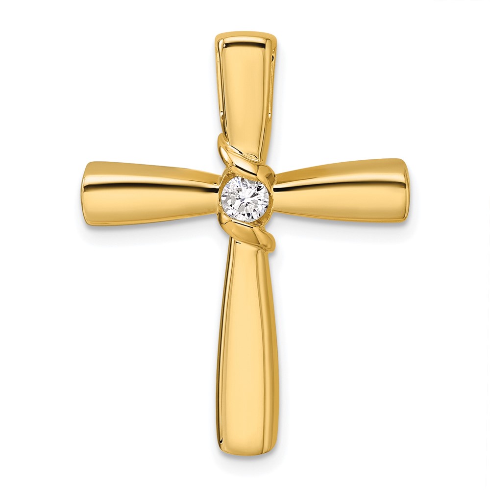 PM8517-015-YA.jpg 14k Polished 1/6 carat Diamond Cross Chain Slide - Image 1