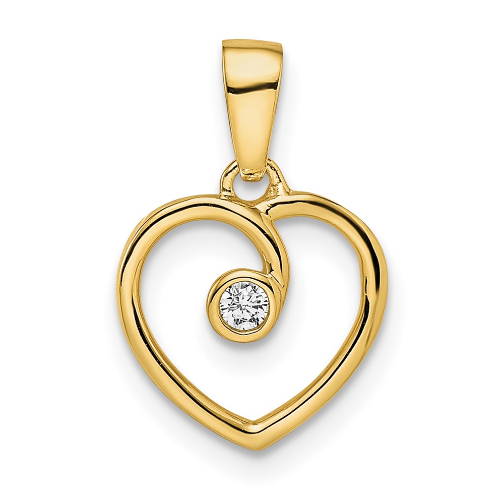 PM8535-003-YA.jpg 14k Polished .03 carat Diamond Heart Pendant - Image 1