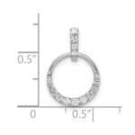 10k White Gold Circle Diamond Pendant - Image 4