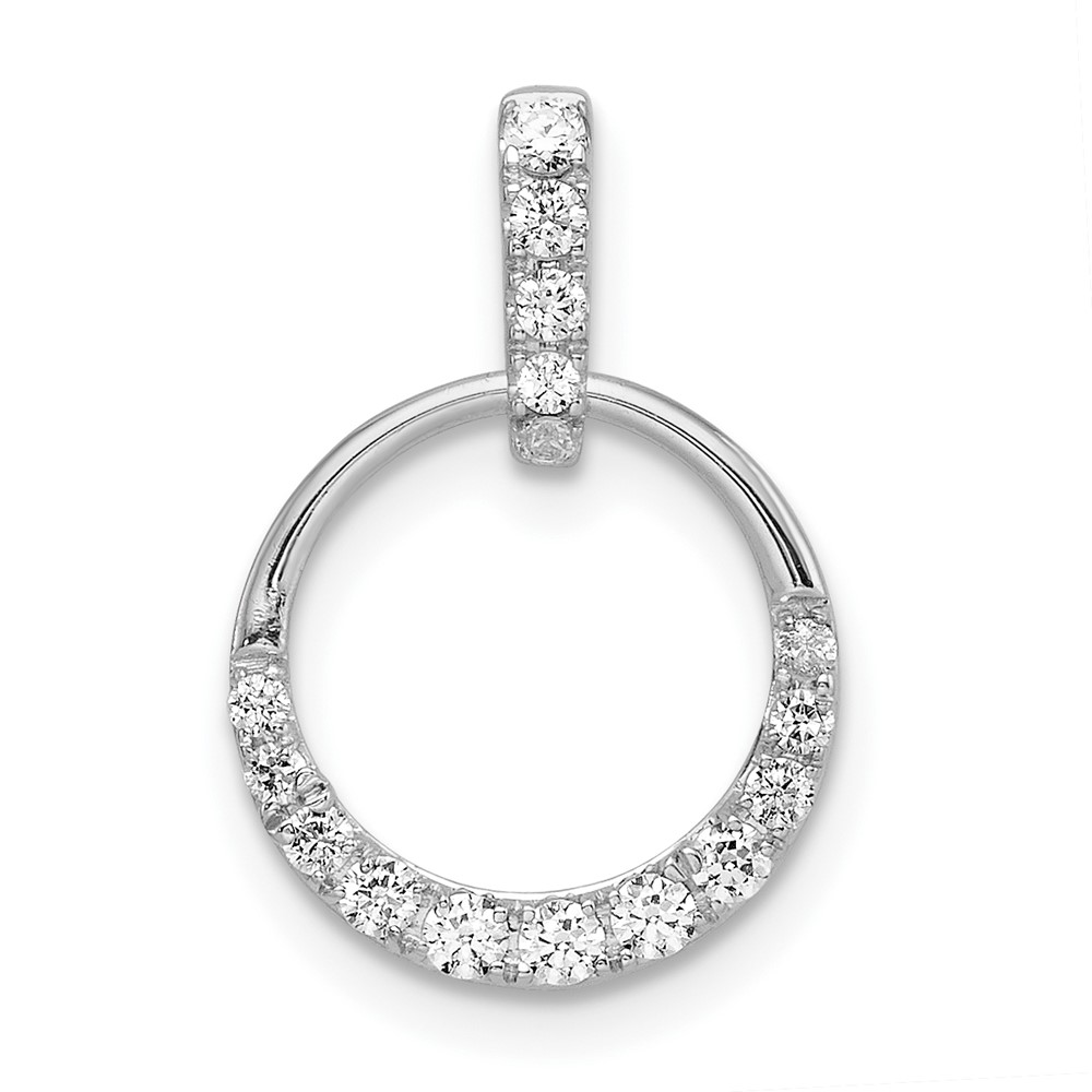 PM8556-027-1WA.jpg 10k White Gold Circle Diamond Pendant - Image 1