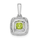 14k White Gold 1/4 carat Lab Grown Diamond VS/SI+ G+ August Birthstone Peridot Halo Pendant - Image 3