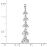 14k White Gold 1 carat Lab Grown Diamond VS/SI+ G+ Five Three Stone Cluster Bar Chain Slide Pendant - Image 4
