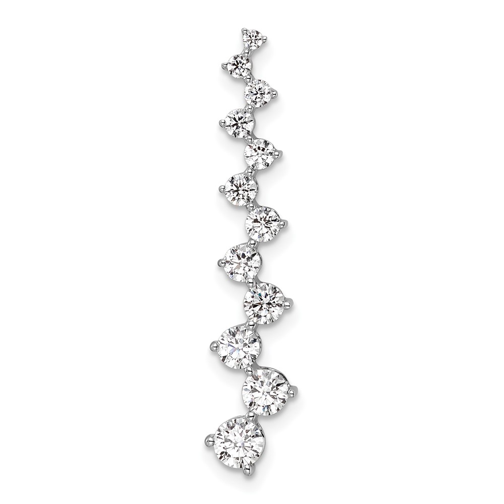 PM9137-100-WAA.jpg 14k White Gold 1 carat Lab Grown Diamond VS/SI+ G+ Fashion Bar Chain Slide Pendant - Image 1