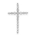 14k White Gold 1/6 carat Lab Grown Diamond VS/SI+ G+ Complete Cross Chain Slide Pendant
