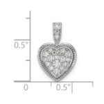 14k White Gold 3/8 carat Lab Grown Diamond VS/SI+ G+ Complete Framed Heart Pendant - Image 4