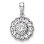 14k White Gold 1/2 carat Lab Grown Diamond VS/SI+ G+ Square Halo Pendant
