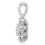14k White Gold 1/2 carat Lab Grown Diamond VS/SI+ G+ Complete Halo Pendant - Image 2