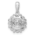 14k White Gold 1/2 carat Lab Grown Diamond VS/SI+ G+ Complete Halo Pendant - Image 3