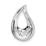 14k White Gold 1/2 carat Lab Grown Diamond VS/SI+ G+ Complete Teardrop Cluster Chain Slide Pendant - Image 3