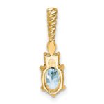 14K Diamond and 7x5 Oval March/Aquamarine Twisted Chain Slide - Image 3