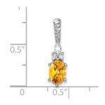 14K White Gold Diamond and 7x5 Oval November/Citrine Twisted Chain Slide - Image 4