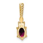 14K Diamond and 7x5 Oval June/Rhodolite Garnet Twisted Chain Slide - Image 3