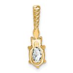 14K Diamond and 7x5 Oval April/White Topaz Twisted Chain Slide - Image 3