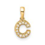 10K Diamond Letter C Initial with Bail Pendant