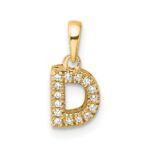 10K Diamond Letter D Initial with Bail Pendant