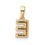 14K  Diamond Letter E Initial with Bail Pendant - Image 3