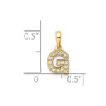 14K  Diamond Letter G Initial with Bail Pendant - Image 3