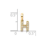 14K  Diamond Letter H Initial with Bail Pendant - Image 4