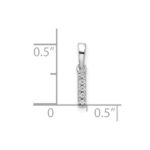 14K  White Gold Diamond Letter I Initial with Bail Pendant - Image 4