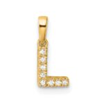 14K  Diamond Letter L Initial with Bail Pendant