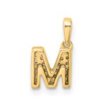10K Diamond Letter M Initial with Bail Pendant - Image 4