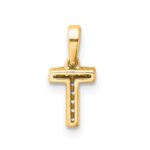 14K  Diamond Letter T Initial with Bail Pendant - Image 3