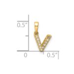 10K Diamond Letter V Initial with Bail Pendant - Image 2
