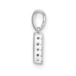 14K  White Gold Diamond Letter W Initial with Bail Pendant - Image 2