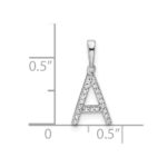 14K White Gold Diamond Letter A Initial Pendant - Image 4