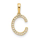 10K Diamond Letter C Initial Pendant