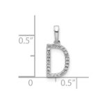 14K White Gold Diamond Letter D Initial Pendant - Image 4