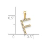 14K Diamond Letter F Initial Pendant - Image 4