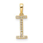 14K Diamond Letter I Initial Pendant