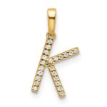 14K Diamond Letter K Initial Pendant