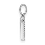14K White Gold Diamond Letter N Initial Pendant - Image 2