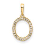 14K Diamond Letter O Initial Pendant