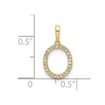 14K Diamond Letter O Initial Pendant - Image 4