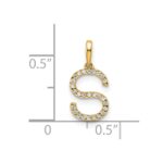 14K Diamond Letter S Initial Pendant - Image 4