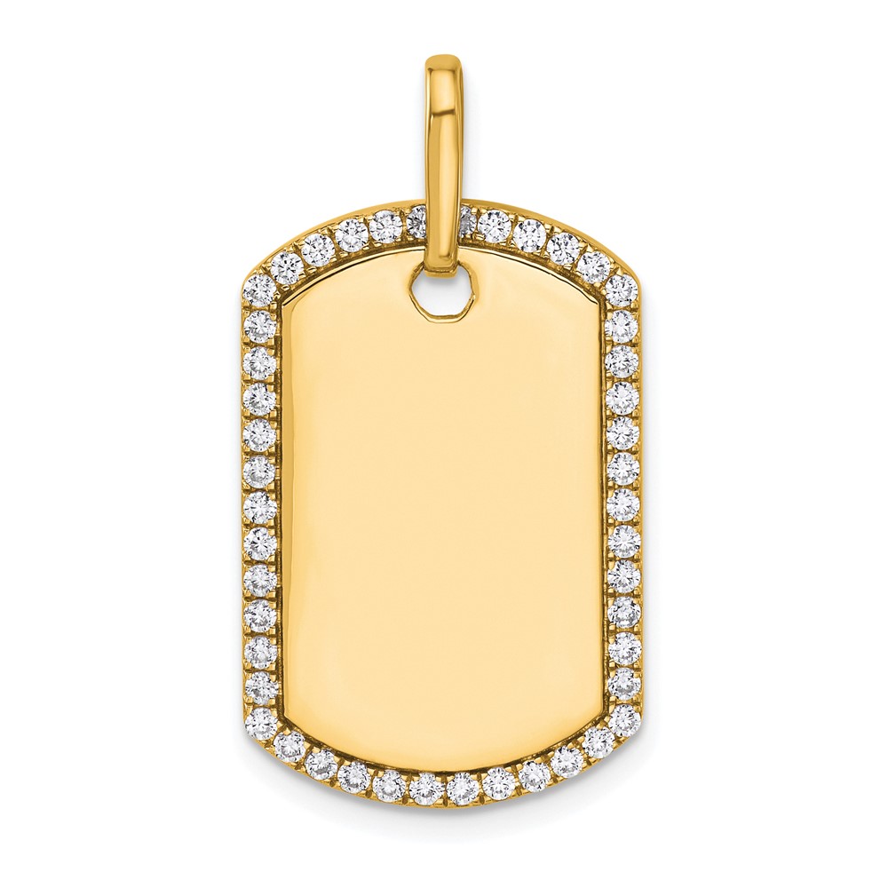 PM9845-055-YA.jpg 14k Yellow Gold Personalized Diamond Dog Tag Charm - Image 1