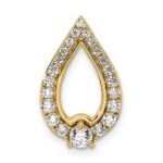 14k Polished 1/2 carat Diamond Teardrop Chain Slide