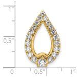 14k 1 carat Lab Grown Diamond VS/SI+ G+ Teardrop Chain Slide Pendant - Image 4
